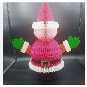 Vintage hand made Denmark fold out paper Holiday Santa 16 x 10 inches